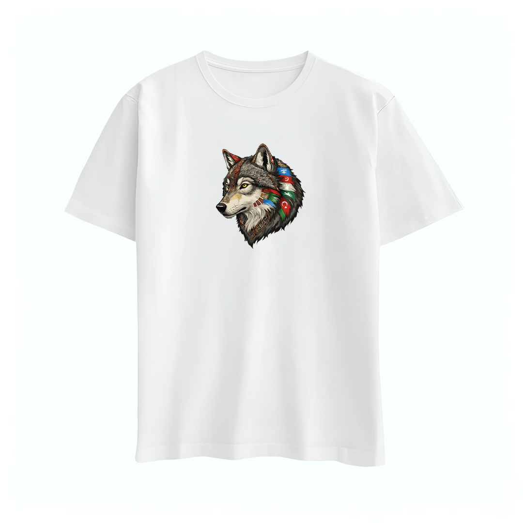 Kurt Baskılı T-shirt %100 Pamuk Yarım Oversize