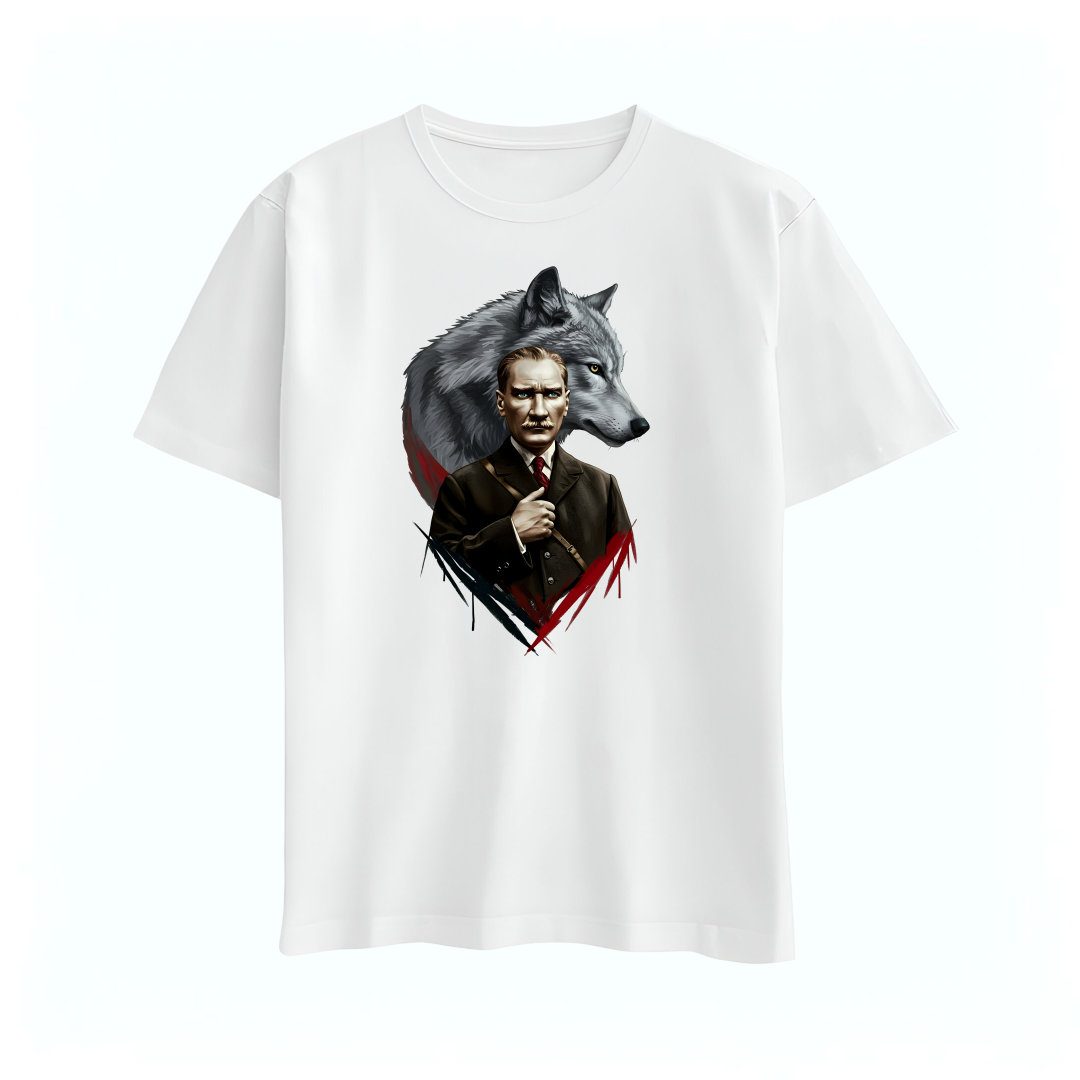 Atatürk Baskılı T-shirt %100 Pamuk Yarım Oversize