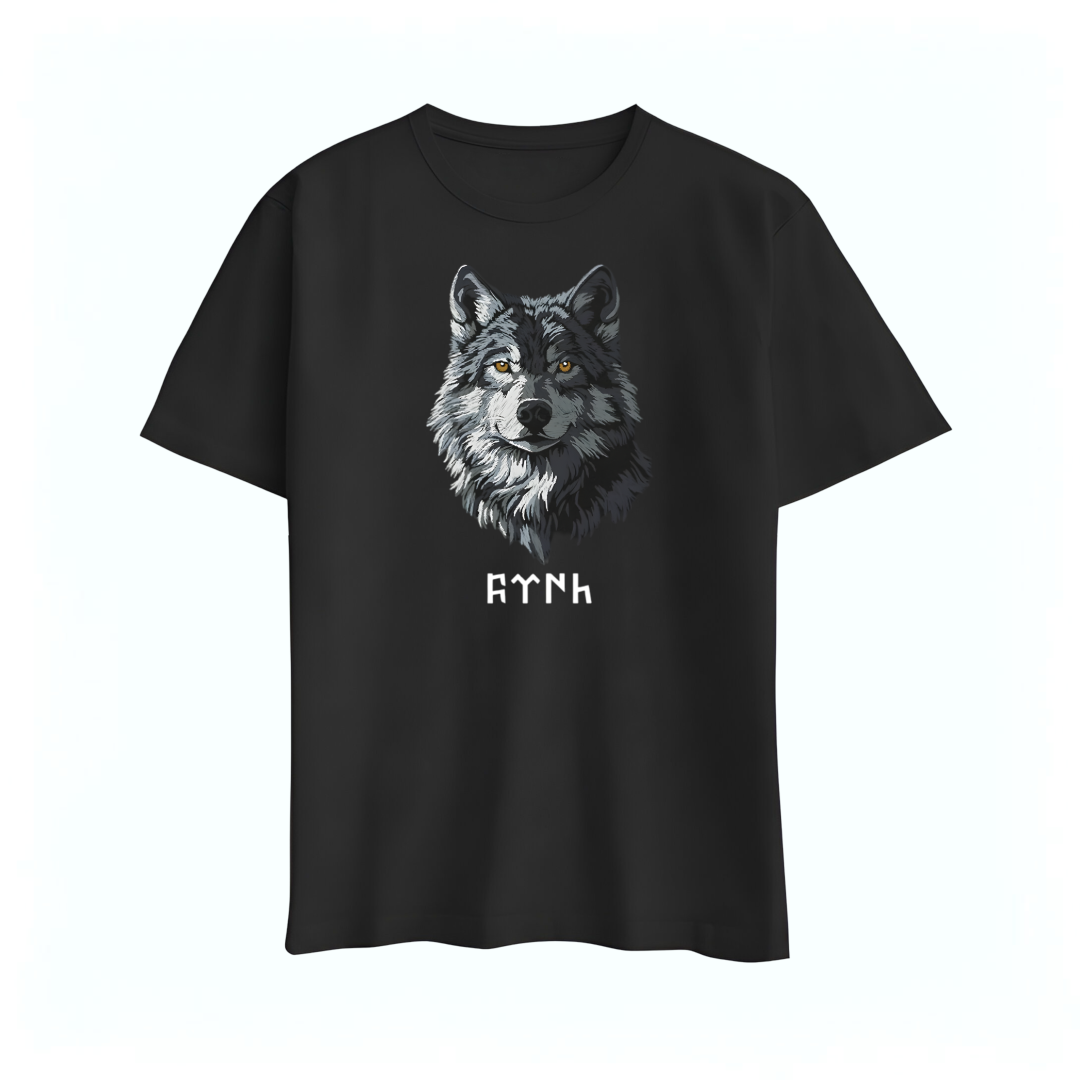Bozkurt Baskılı %100 Pamuk Yarım Oversize T-shirt
