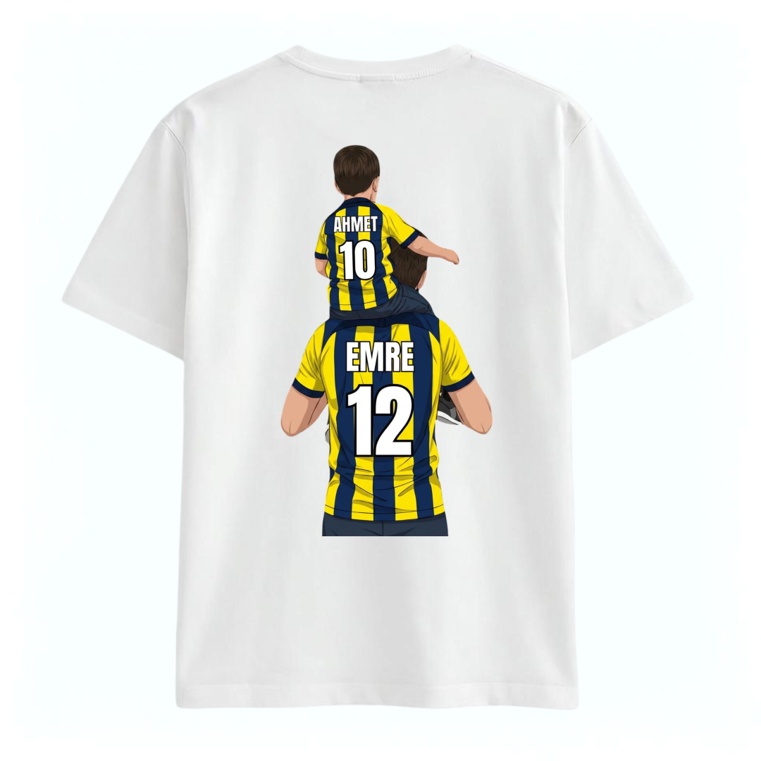 Fenerbahçe Taraftar T-shirt %100 Pamuk Yarım Oversize