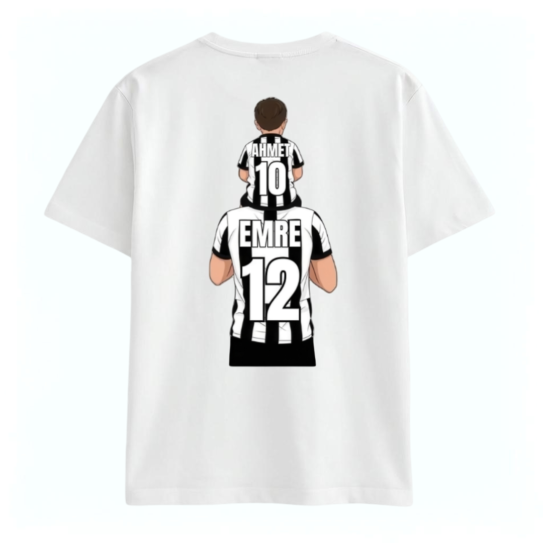 Beşiktaş Taraftar T-shirt %100 Pamuk Yarım Oversize