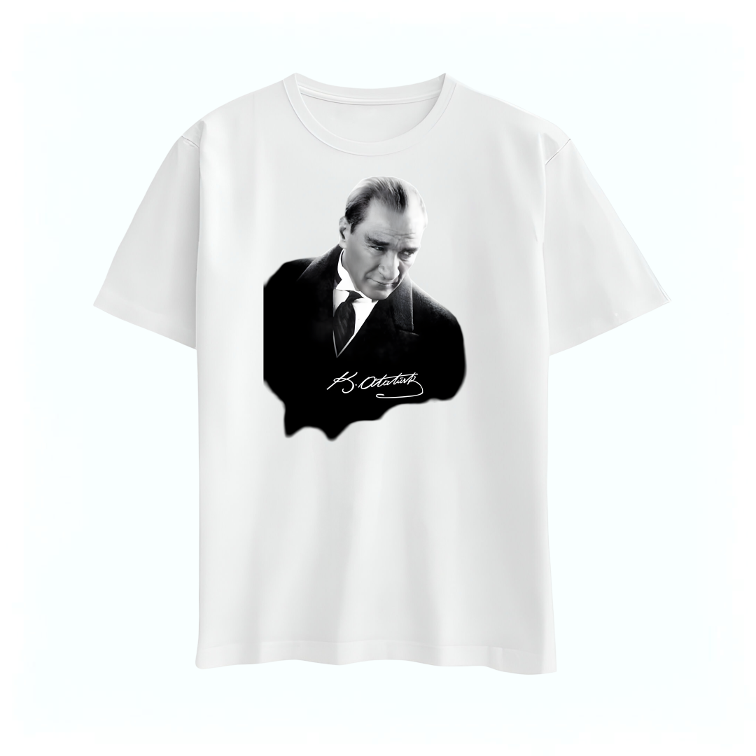 Atatürk Baskılı T-shirt %100 Pamuk Yarım Oversize